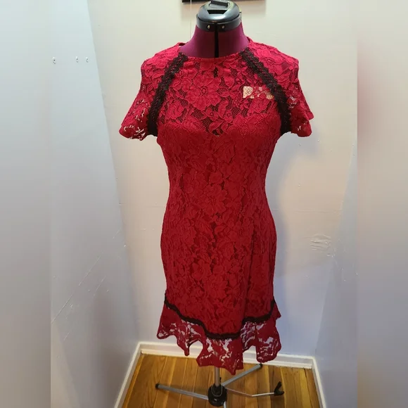chinese dress ladies Amarra 87148 Size 6, 12 Lycra Jersey Cocktail Dress Embellished Corset, 6 / Red